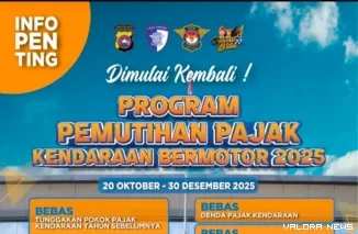 Direktorat Lalu Lintas (Ditlantas) Polda Sumbar resmi meluncurkan Program Pemutihan Pajak Kendaraan Bermotor Tahun 2025 yang berlangsung mulai 20 Oktober hingga 30 Desember 2025. (Ist)
