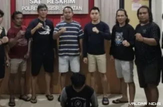Pelaku diamankan oleh jajaran Satreskrim Polres Pesisir Selatan di Kampung Sungai Sarik Lumpo, Kenagarian Sungai Sarik, pada Minggu kemaren. (Dok. Polres Pessel)