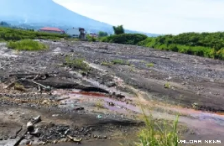 Kerusakan areal pertanian akibat bencana hidrometerologi di Agam. (humas)