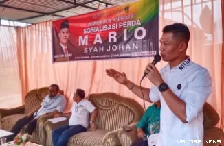Anggota DPRD Sumatera Barat Mario Syahjohan saat memberikan penjelasan pada sosialisasi Perda Nomor 12 Tahun 2017
