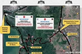 Pemko Padang berlakukan rekayasa lalin di sejumlah titik.