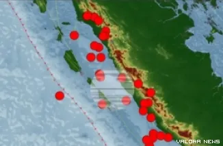 Peta sebaran gempa. (Dok. BMKG)