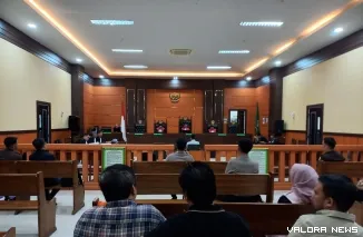 Suasana sidang tuntutan pidana penyalahgunaan narkotika di PN Padang.