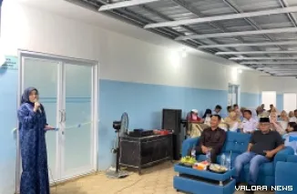 Bupati Pasaman Barat, Yulianto saat peresmian Satuan Pelayanan Pemenuhan Gizi (SPPG) Sungai Aur 2, Jorong Kasik Putih, Nagari Kasik Putih Sungai Tanang, Kecamatan Sungai Aur, Rabu. (humas)