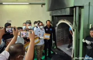 145 kilogram ganja dimusnahkan BNNP Sumbar. (Dok. Humas BNNP Sumbar)