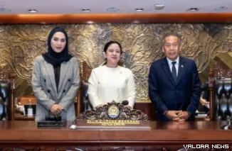 Ketua DPR RI, Puan Maharani bersama wakil ketua, Sari Yuliati dan Saan Mustopa. (humas)