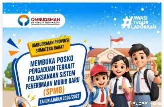 Ombudsman Republik Indonesia Perwakilan Sumatera Barat membuka Posko Pengaduan Seleksi Penerimaan Murid Baru (SPMB) Tahun Ajaran 2026/2027 dan Penerimaan Murid Baru Madrasah (PMBM) Tahun Pelajaran 2026/2027.