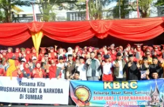 Wali Kota Padang Bersama Jajaran Forkopimda Sumbar Sesuai Deklarasi Anti Narkoba dan LGBT, Minggu (21/6/2026)