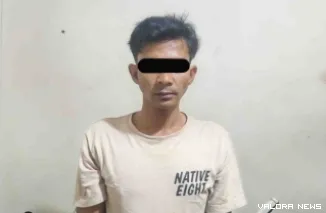 Pelaku yang berhasil diamankan pihak kepolisian.