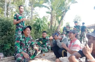 Pemandangan utama di lokasi TNI Manunggal Membangun Desa (TMMD) Reguler ke-129