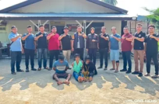 Tim Opsnal Satuan Reserse Kriminal Polres Pasaman Barat amankan empat orang pelaku rudapaksa di Kecamatan Sungai Beremas, Pasbar. (robi irwan)