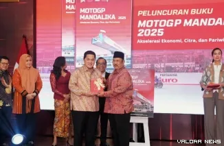 Peluncuran Buku MotoGP Mandalika 2025: Akselerasi Ekonomi, Citra, dan Pariwisata yang diluncurkan Kementerian PPN/Bappenas di Gedung Bappenas, Rabu.