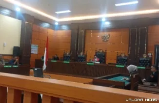 Suasana sidang putusan Pra peradilan di PN Padang