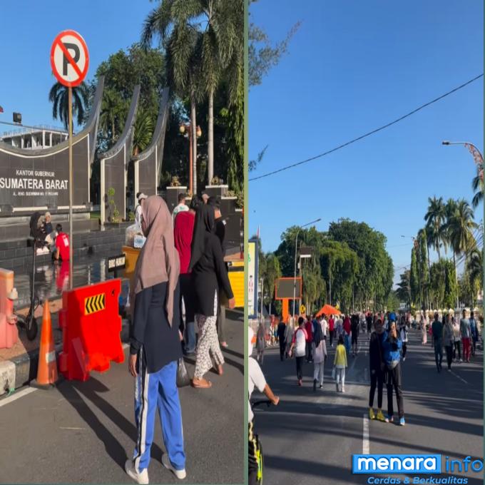 Antusias warga kota Padang nikmati car free day Minggu pagi 21 Januari 2024.