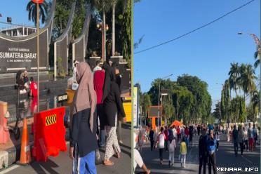 Antusias warga kota Padang nikmati car free day Minggu pagi 21 Januari 2024.
