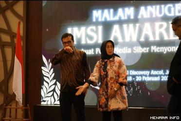 Malam anugerah JMSI Award dihadiri oleh, Ketua Dewan Pers, Ninik Rahayu pada HPN 2024 di Ancol Jakarta, Selasa (20/02).