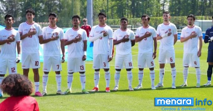 Skuad Timnas U23 Indonesia ketika berhadapan Guinea (Foto:  PSSI )