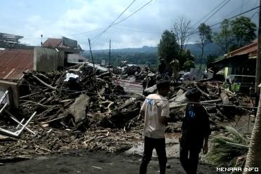 Lokasi banjir Galodo di nagari Bukik Batabuah Kabupaten Agam/ nas