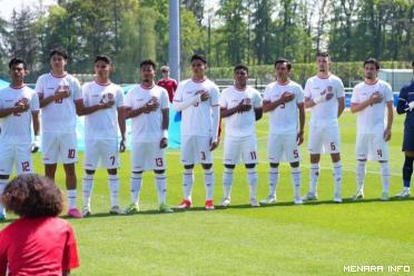 Skuad Timnas U23 Indonesia ketika berhadapan Guinea (Foto:  PSSI )