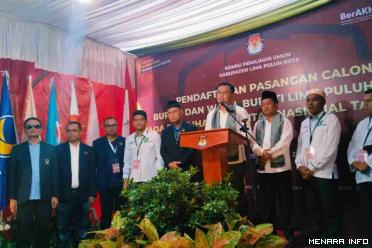Resmi Mendaftar Ke KPU Lima Puluh Kota, Iring Iringan Simpatisan RKN-Ferizal Ridwan Padati Jalan Raya Tanjung Pati