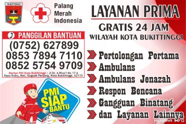 Layanan Prima PMI Bukittinggi Gratis 24 Jam Untuk Wilayah Bukittinggi
