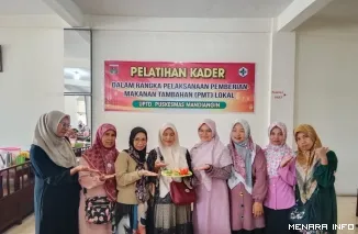 Foto : UPTD Puskesmas Mandiangin mengadakan pelatihan pemberian makanan tambahan (PMT)