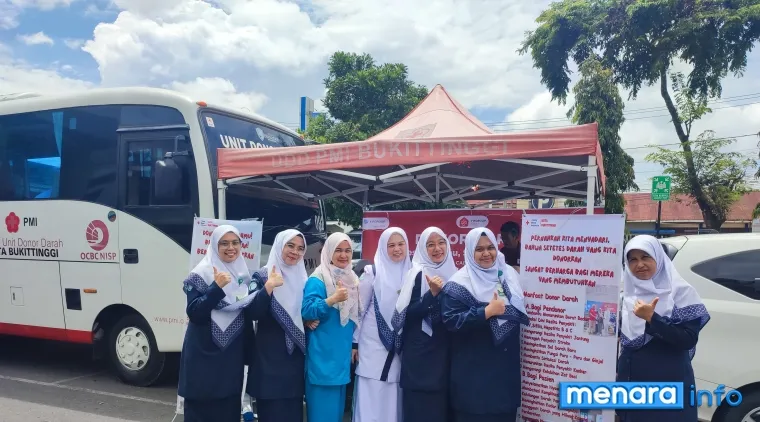 Donor darah rutin dengan Mitra PMI, Ruma Sakit Ibnu Sina Bukittinggi