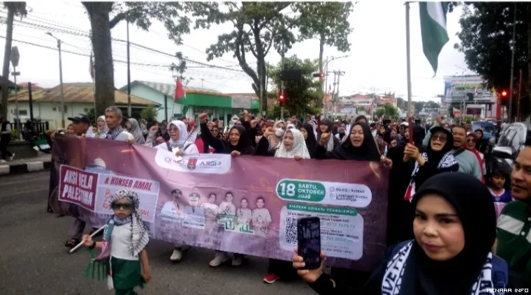 long march aksi Bela Palestina berhenti di lapangan Kantin Bukittinggi (**)