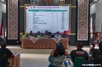 Kapolresta Bukittinggi Kombes Pol Ruly Indra Wijayanto, S.I.K, M.Si saat paparan press realease akhir tahun 2025, di Aula Mapolresta Bukittinggi, Rabu (31/12)