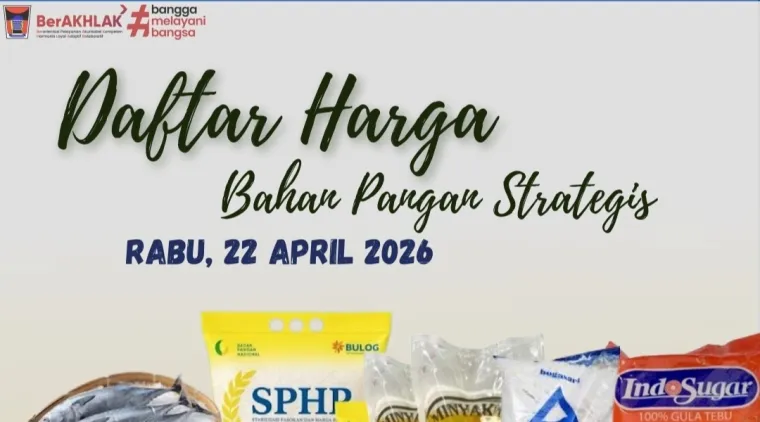 Daftar Harga Bahan Pangan di Padang, Rabu (22/4/2026)