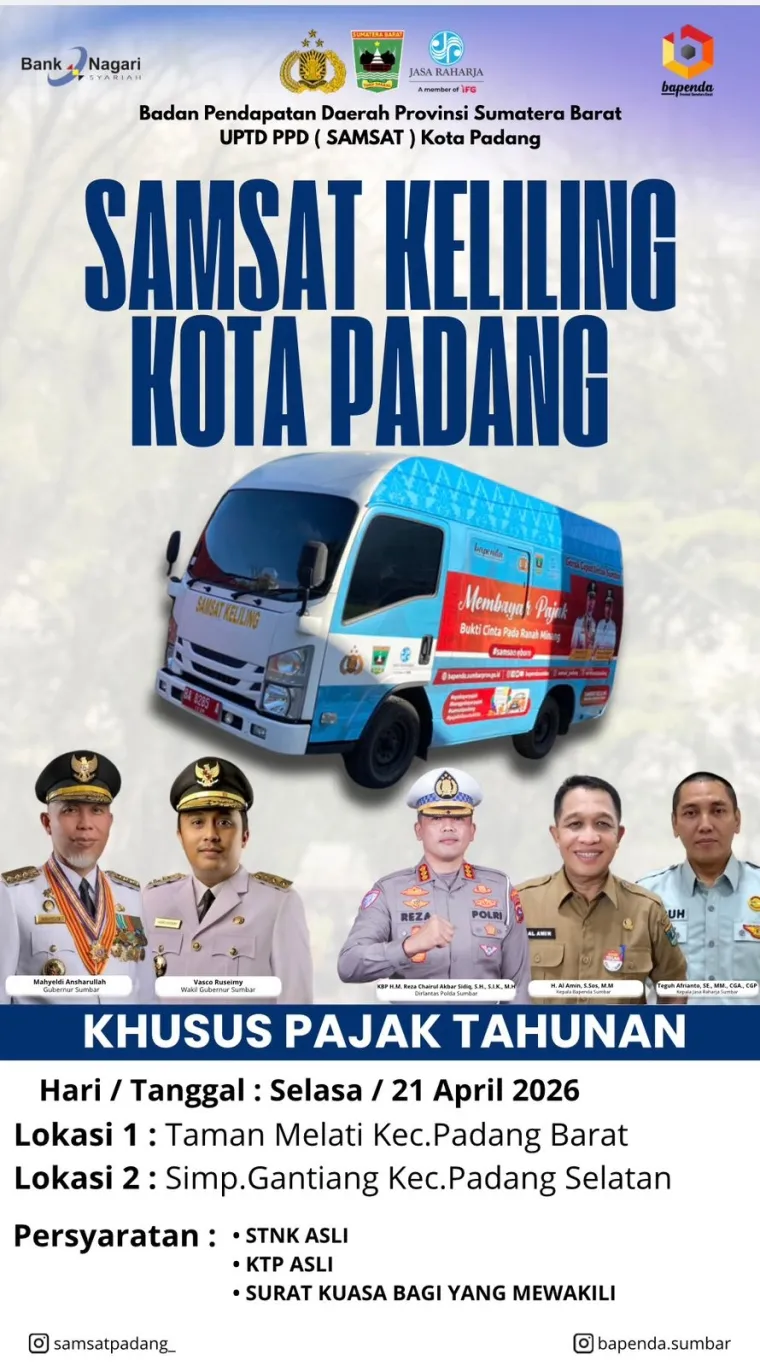 Jadwal Layanan Samsat Keliling Selasa 21 April 2026