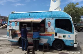 Layanan Samsat Keliling di Tugu Simpang Haru, Kecamatan Padang Timur, Kamis (16/4/2026)