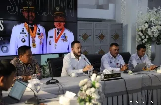 Wali Kota Padang Fadly Amran Bersama PJ Sekda Padang Raju Minropa Saat Bertemu Dengan Kepala Balai Wilayah Sungai (BWS) V, Naryo Widodo, Rabu (22/4/2026)