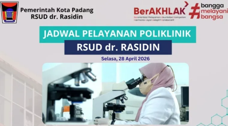 Jadwal Pelayanan Poliklinik di RSUD dr RASIDIN Hari Ini, Selasa (5/5/2026)