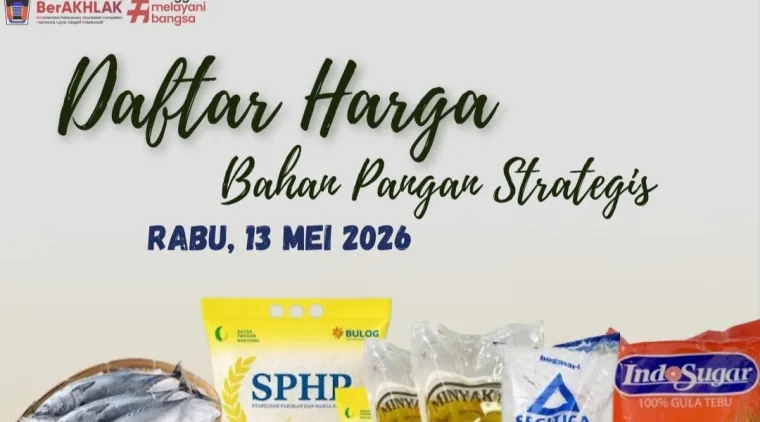 Daftar Harga Bahan Pangan Strategis, Rabu (13/5/2026)