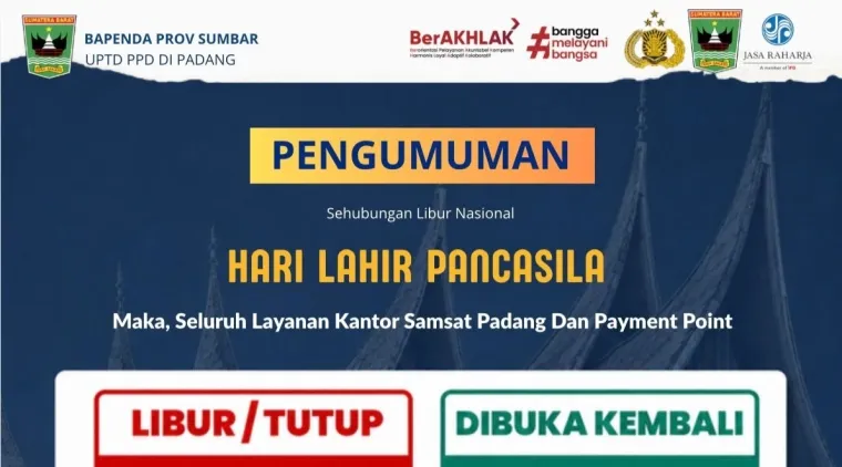 Pengumuman Libur Layanan Samsat Padang (*)