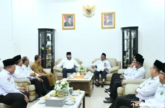 Wali Kota Padang Fadly Amran Saat Menerima Kunjungan Kepala Kantor Kemenag, Selasa (5/5/2026)