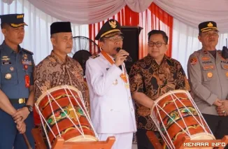 Wakil Wali Kota Padang Maigus Nasir Saat Memimpin Upacara Hardiknas dan Haotda, Sabtu (2/5/2026)