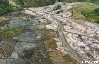 Sawah terdampak banjir bandang akhir November 2025 lalu. (humas)