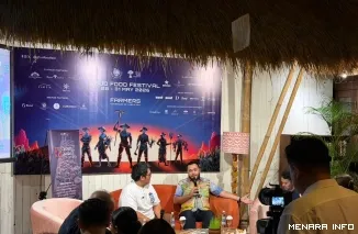 Wali Kota Padang Fadly Amran Saat Jadi Key Note Speaker Pada Ubud Food Festival XI Tahun 2026 di Taman Kuliner Ubud, Bali, Jumat (29/5/2026).