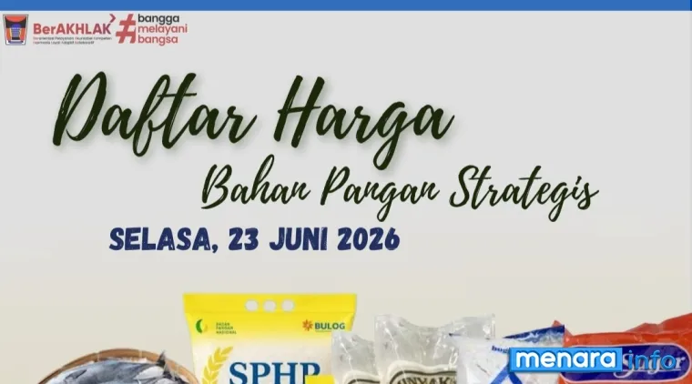 Daftar Harga Bahan Pangan, Selasa (23/6/2026)