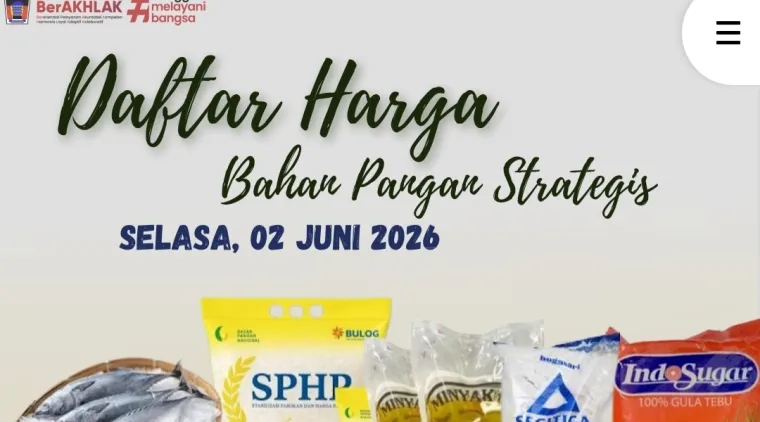 Daftar Harga Bahan Pangan Penting Hari Ini, Selasa (2/6/2026)