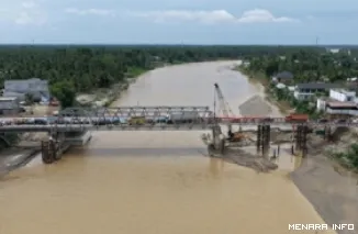 Pembangunan Jembatang Krueng Tingkeum di Bireuen, Aceh. (humas)