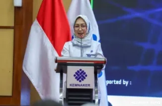 Pelaksana Tugas (Plt) Direktur Jenderal Pembinaan Penempatan Tenaga Kerja dan Perluasan Kesempatan Kerja Kemnaker, Estiarty Haryani. (humas)