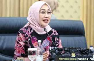 Ketua Komisi VI DPR RI, Anggia Erma Rini, saat memimpin Rapat Dengar Pendapat (RDP) Komisi VI DPR RI bersama jajaran PT Pos Indonesia, Gedung Nusantara I, Senayan, Senin. (humas)