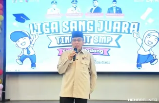 Wakil Wali Kota Padang Maigus Nasir Saat Menutup Liga Sang Juara, Kamis (18/6/2026)