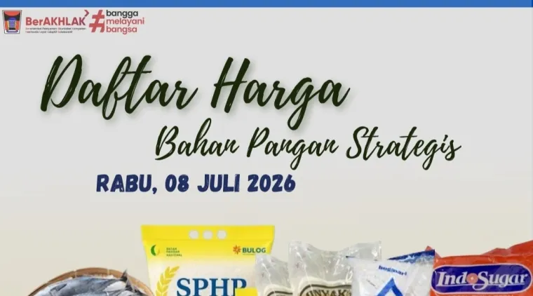 Daftar Harga Bahan Pangan di Padang, Rabu (8/7/2026)