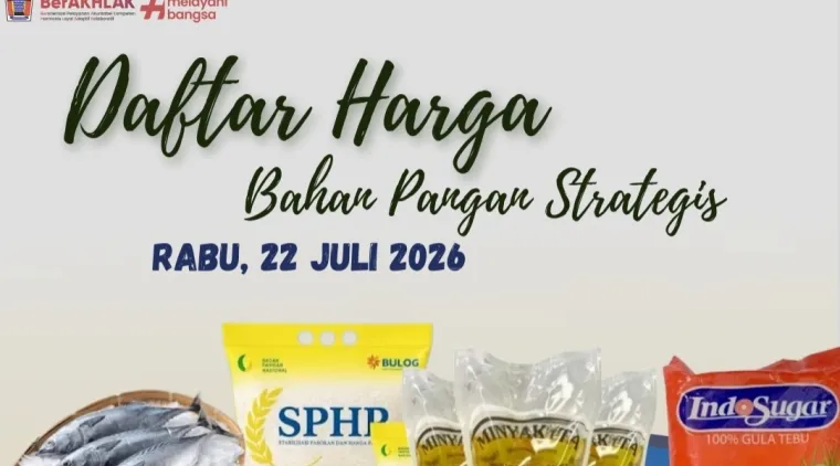 Daftar Harga Bahan Pangan Strategis di Kota Padang, Rabu (22/7/2026)