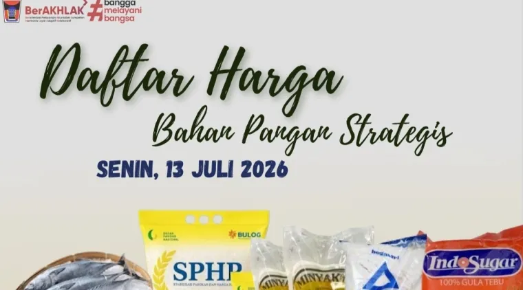 Daftar Harga Bahan Pangan di Kota Padang, Senin (13/7/2026)