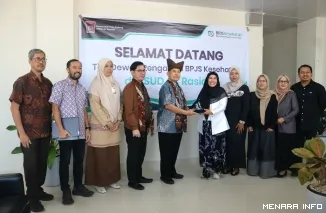 Dewan Pengawas BPJS Kesehatan Pusat Paulus Agung Pambudhi Disambut Direktur RSUD dr Rasidin, dr Lismawati dan Jajaran, Sabtu (4/7/2026)